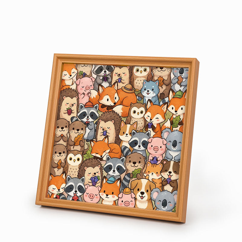 Cute Little Animals - Wooden Coloring Puzzle