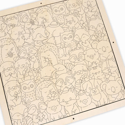Cute Little Animals - Wooden Coloring Puzzle