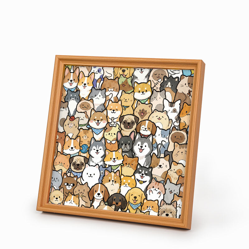 Tiny Puppy World - Wooden Coloring Puzzle