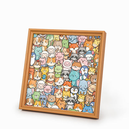 Whimsical Animals - Wooden Coloring Puzzle