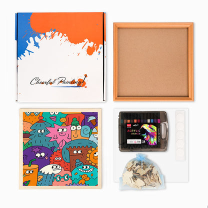 Faces of Things - Wooden Coloring Puzzle