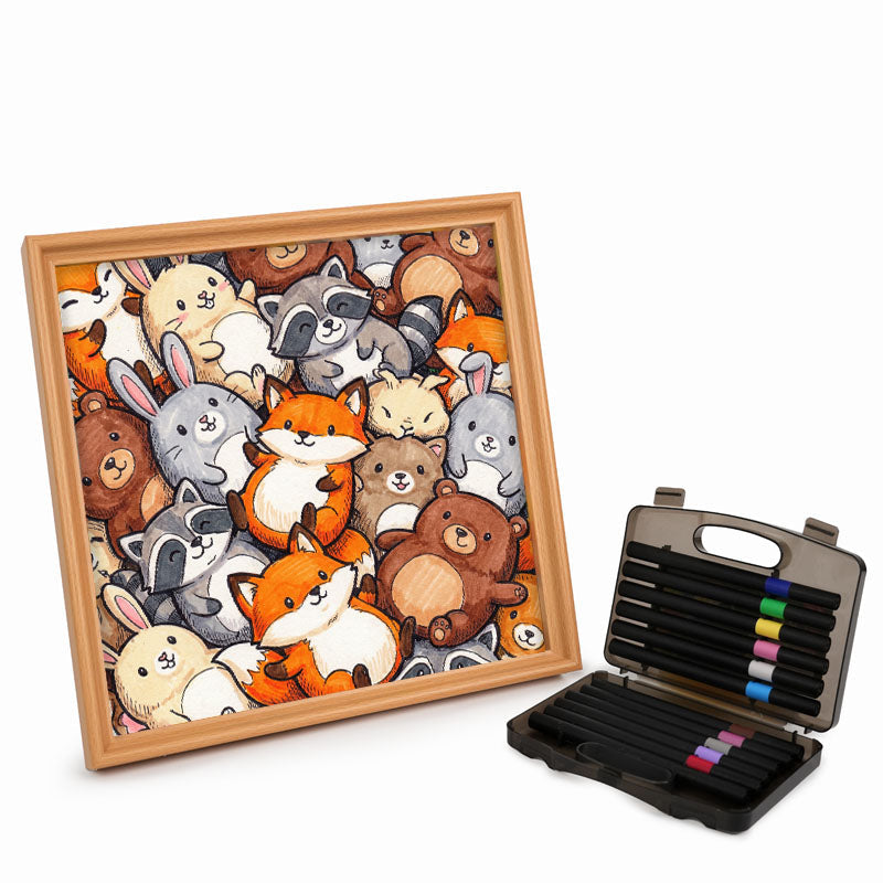 Forest Friends - Wooden Coloring Puzzle