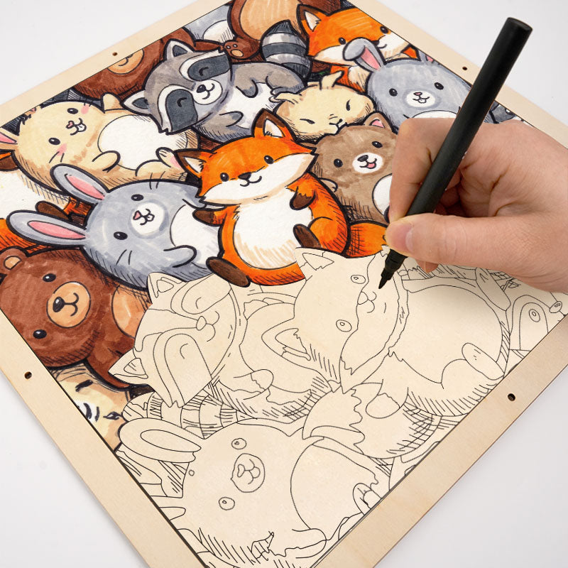 Forest Friends - Wooden Coloring Puzzle