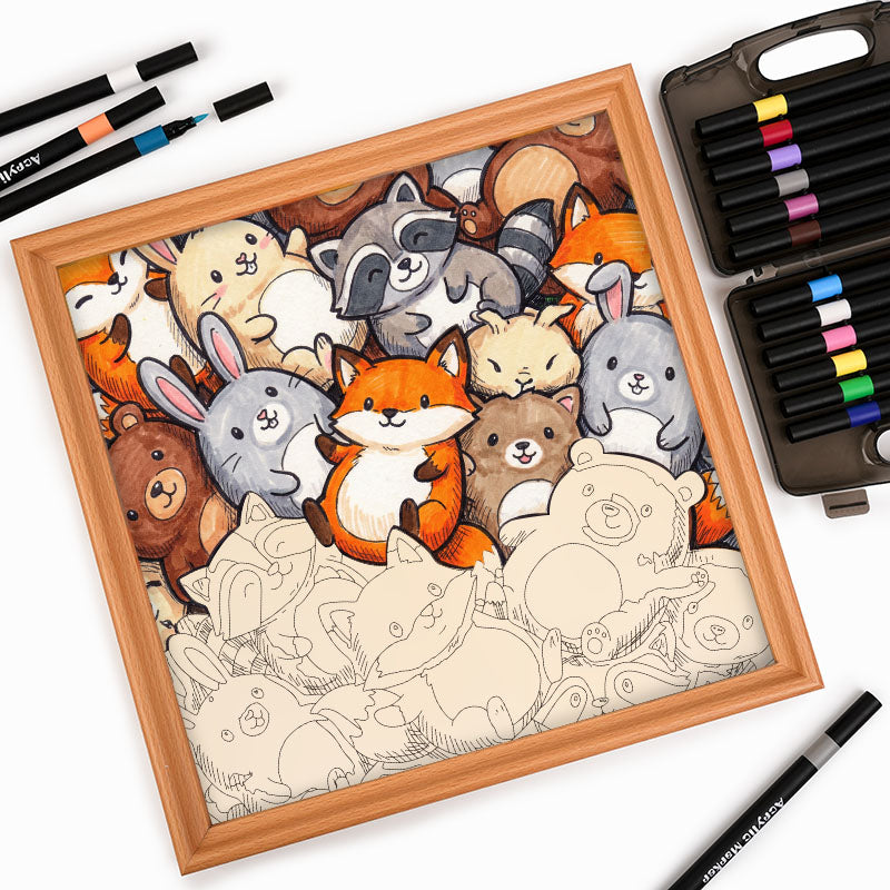 Forest Friends - Wooden Coloring Puzzle