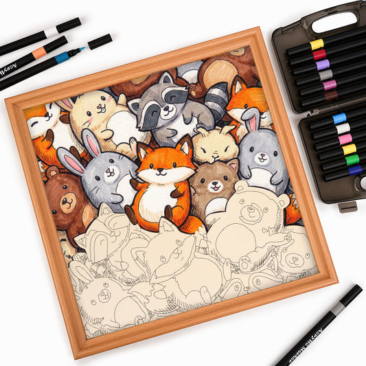 Forest Friends - Wooden Coloring Puzzle