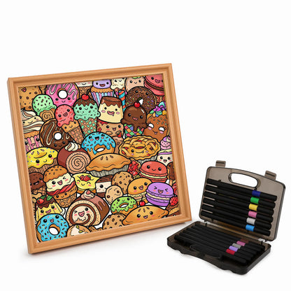 Snack Squad - Wooden Coloring Puzzle