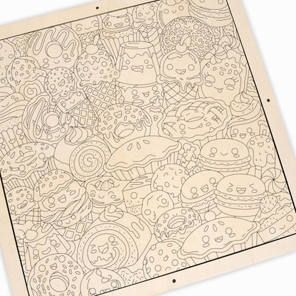 Snack Squad - Wooden Coloring Puzzle