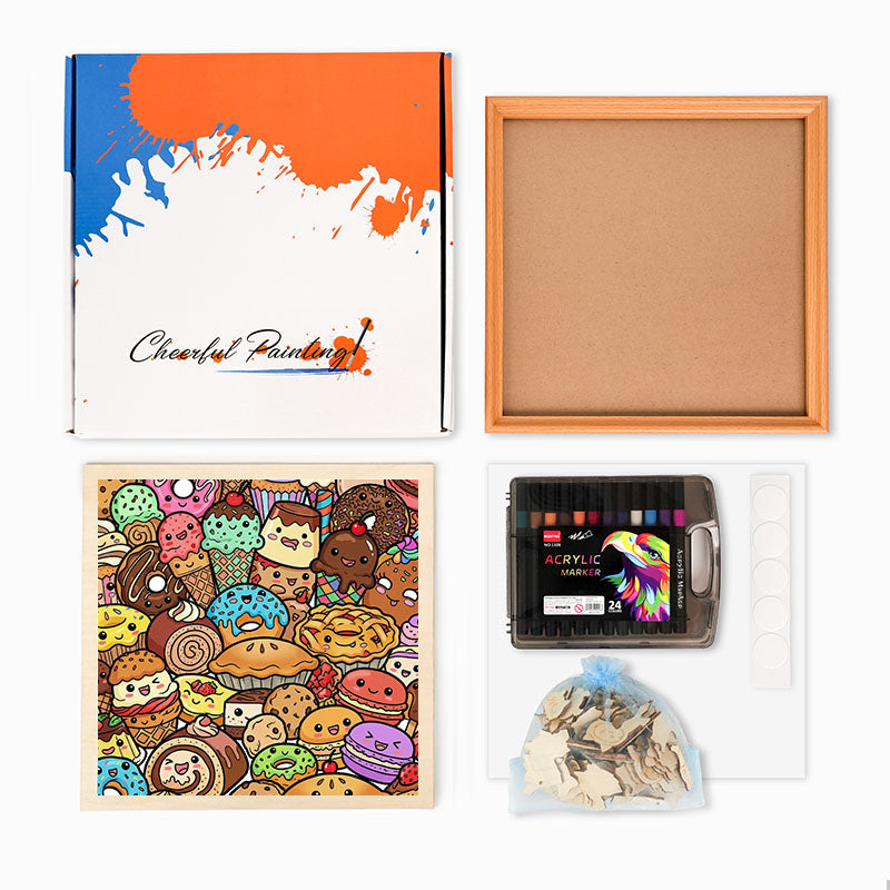 Snack Squad - Wooden Coloring Puzzle