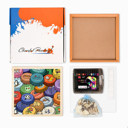 Colorful Caps - Wooden Coloring Puzzle