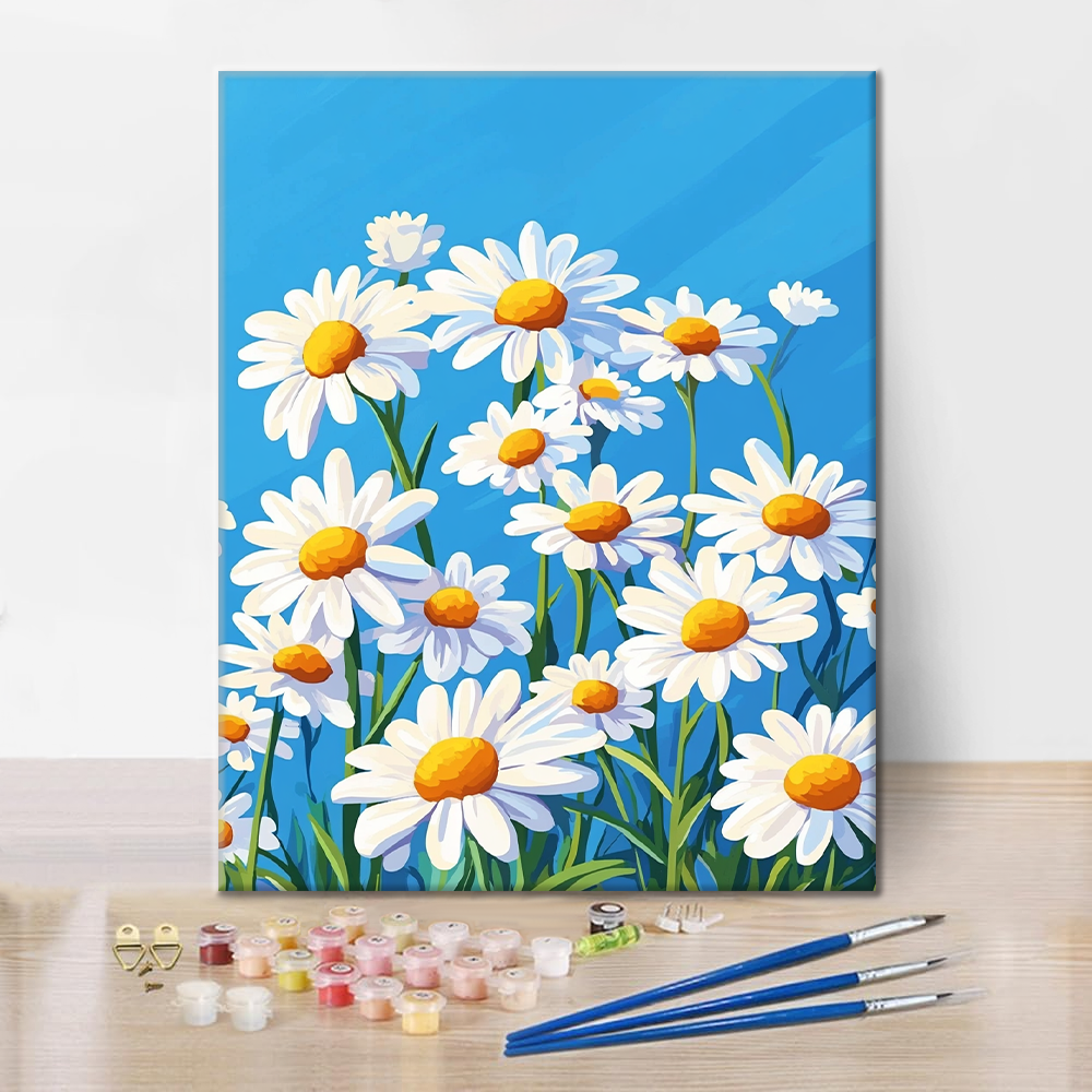 Daisies Under Blue Skies - Paint by Numbers