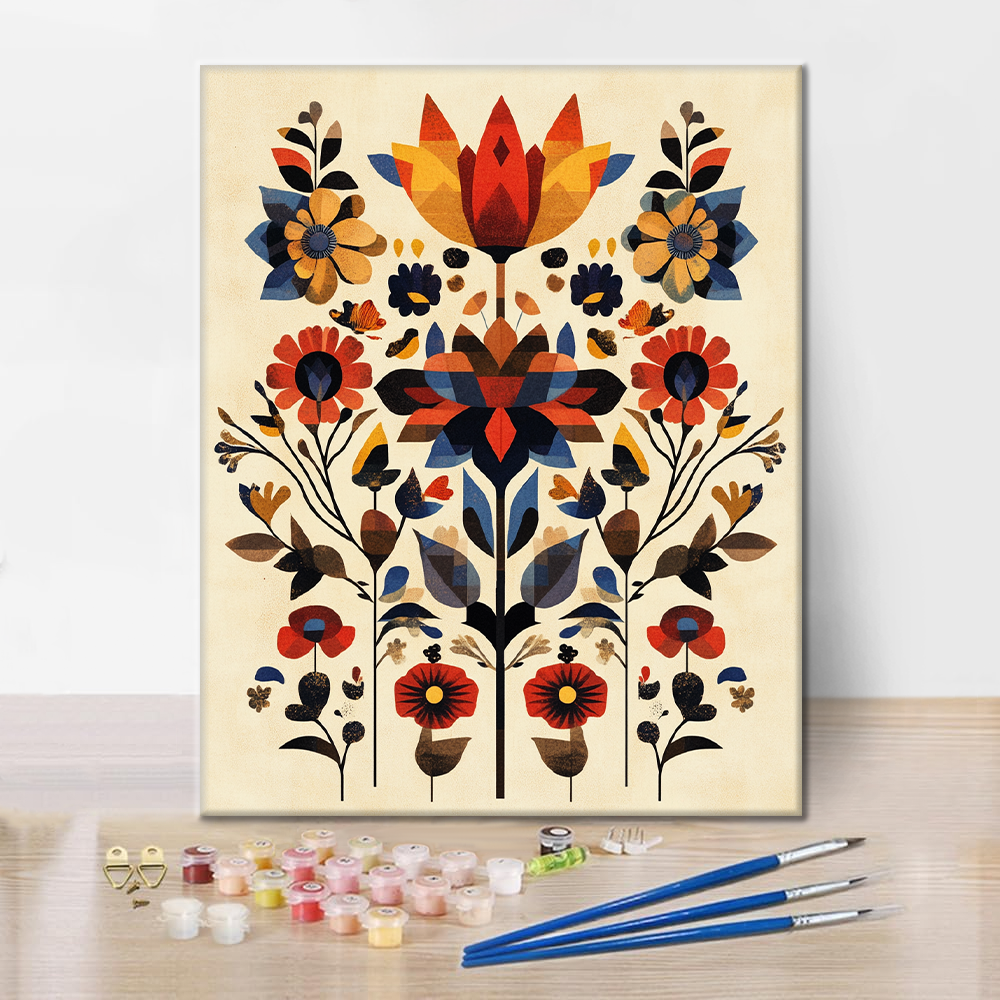 Fiori Geometrici - Paint by Numbers