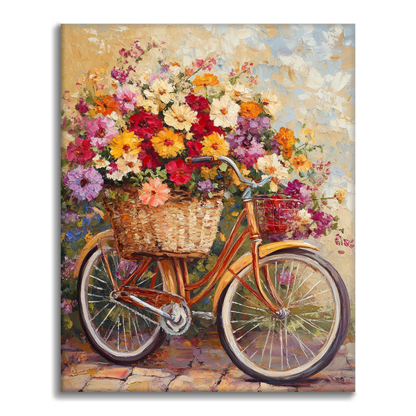 Flowers and Bicycles - Paint by Numbers