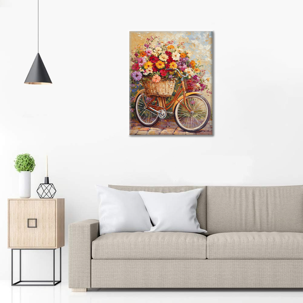 Flowers and Bicycles - Paint by Numbers