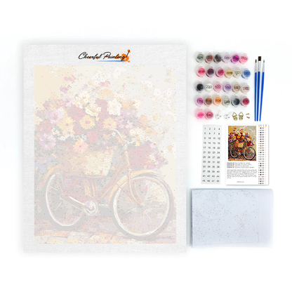 Flowers and Bicycles - Paint by Numbers