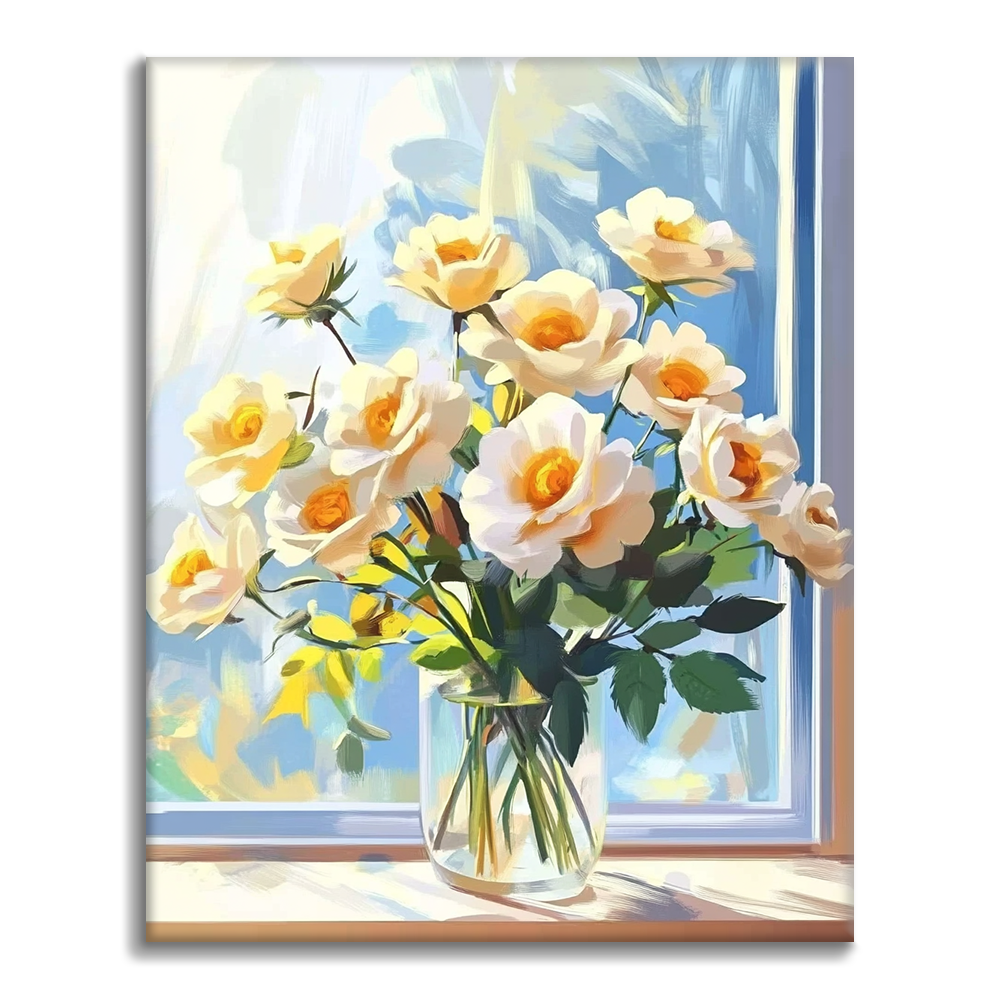 Lemon Petals at the Window - Paint by Numbers