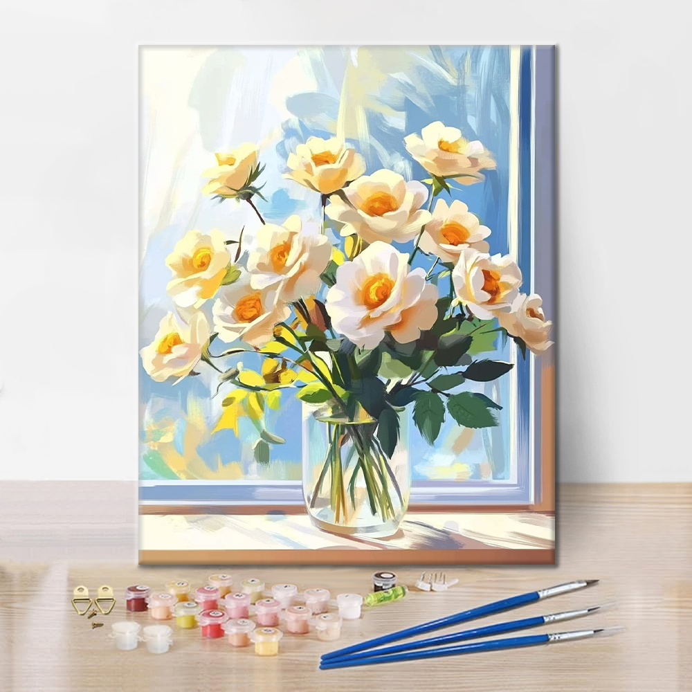Lemon Petals at the Window - Paint by Numbers