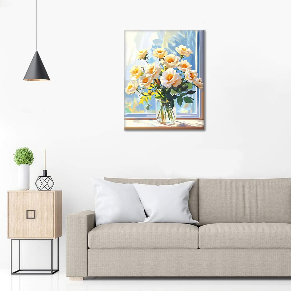 Lemon Petals at the Window - Paint by Numbers
