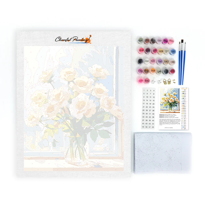 Lemon Petals at the Window - Paint by Numbers