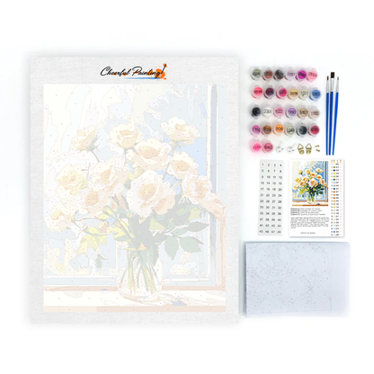 Lemon Petals at the Window - Paint by Numbers
