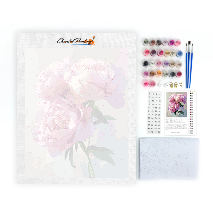 Pink Peony - Paint by Numbers