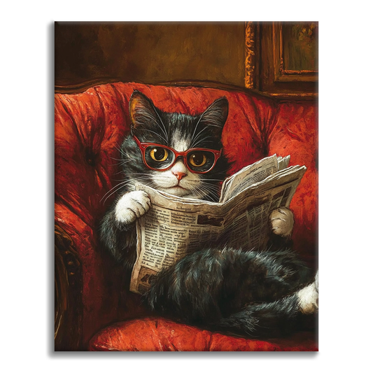 Reading Cat - Paint by Numbers