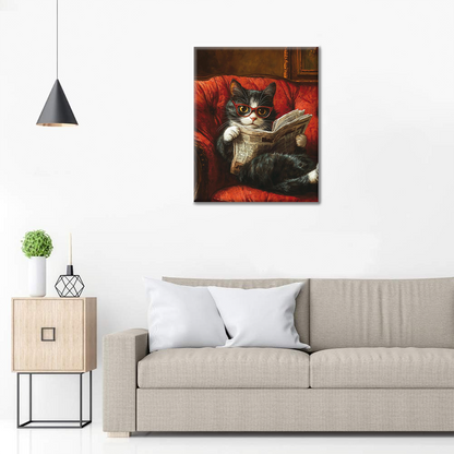 Reading Cat - Paint by Numbers