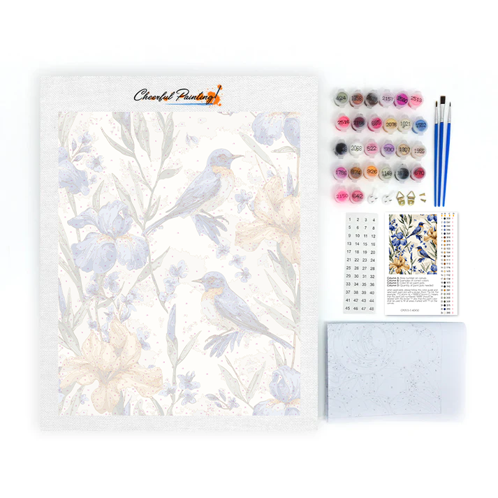 Bluebird and Iris - Paint by Numbers