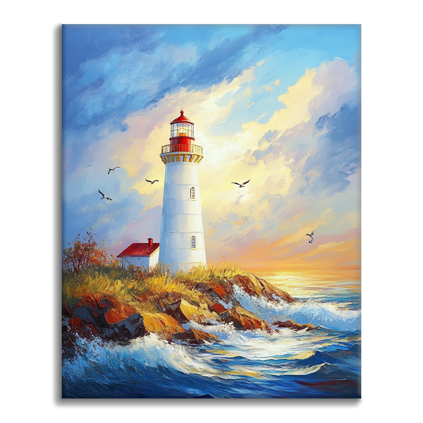 Seaside Lighthouse - Paint by Numbers