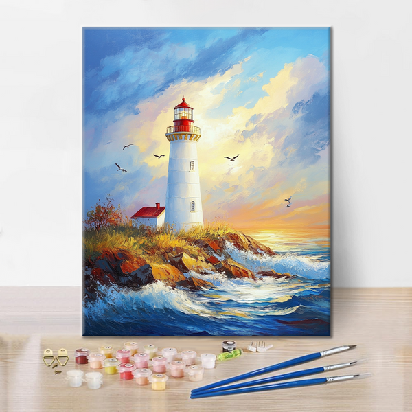 Seaside Lighthouse - Paint by Numbers