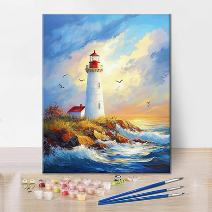 Seaside Lighthouse - Paint by Numbers
