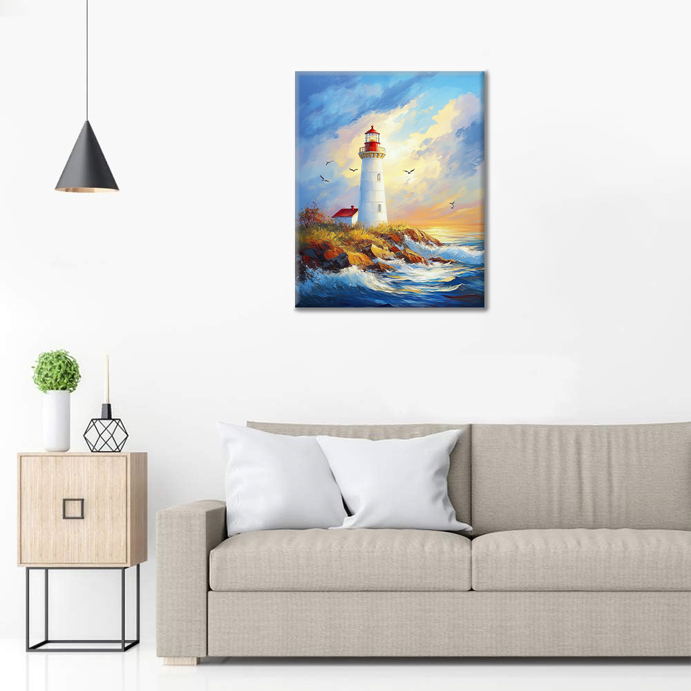 Seaside Lighthouse - Paint by Numbers