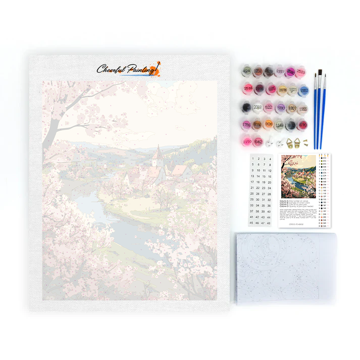 Spring River Village - Paint by Numbers