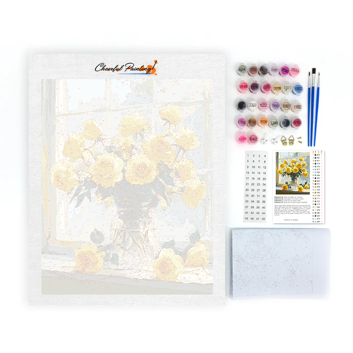 Sunlight and Yellow Roses - Paint by Numbers