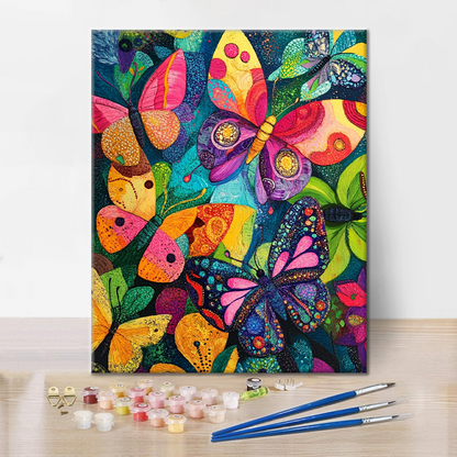 Vibrant Butterflies - Paint by Numbers