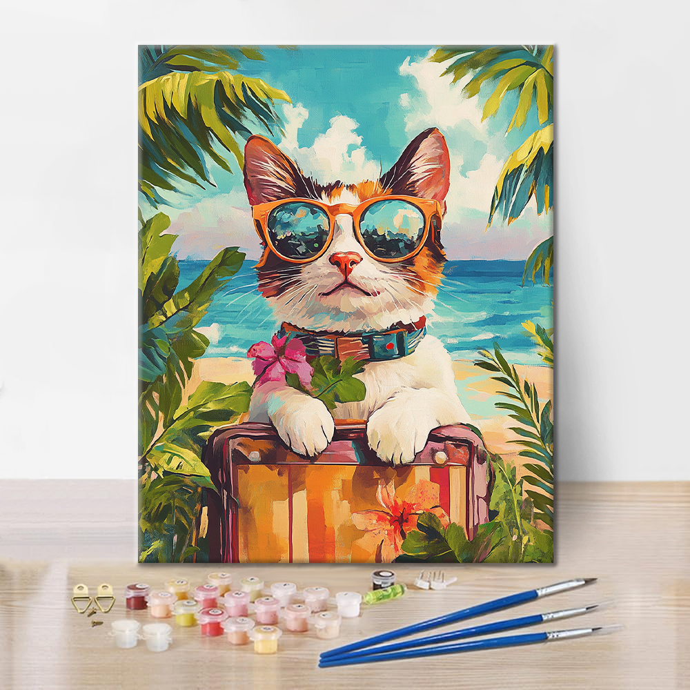 Vacation Cat - Paint by Numbers
