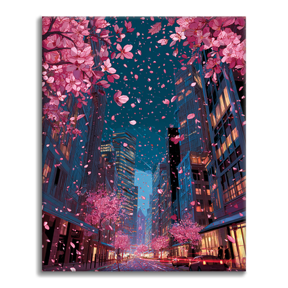 City Blooms Cherry - Paint by Numbers