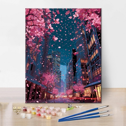 City Blooms Cherry - Paint by Numbers