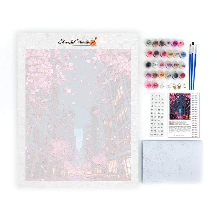 City Blooms Cherry - Paint by Numbers