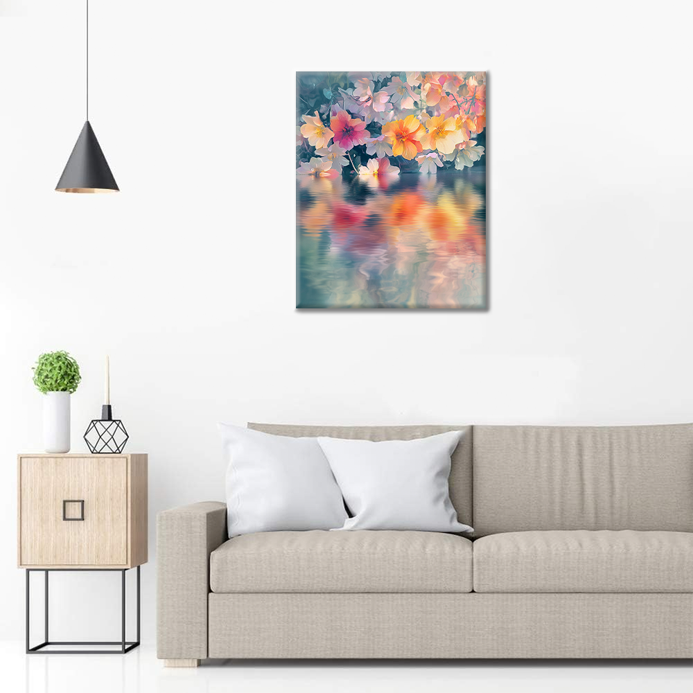 Dreamy Floral Above the Water - Paint by Numbers