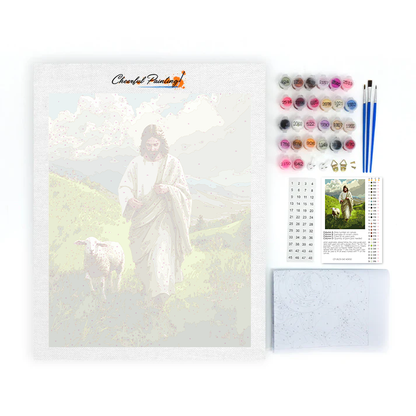 Jesus and Sheep - Paint by Numbers