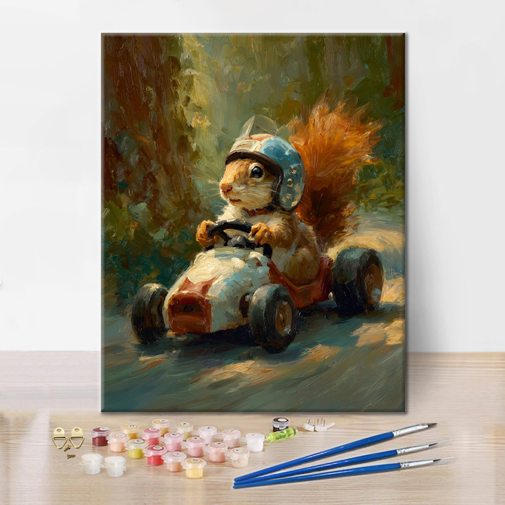 Racing Squirrel - Paint by Numbers