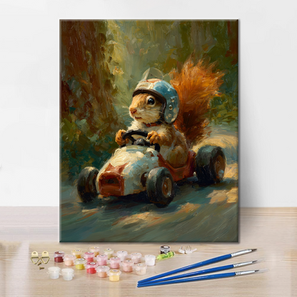 Racing Squirrel - Paint by Numbers