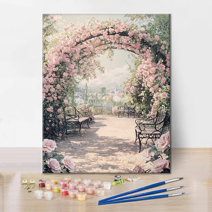 Romantic French Rose Garden - Paint by Numbers