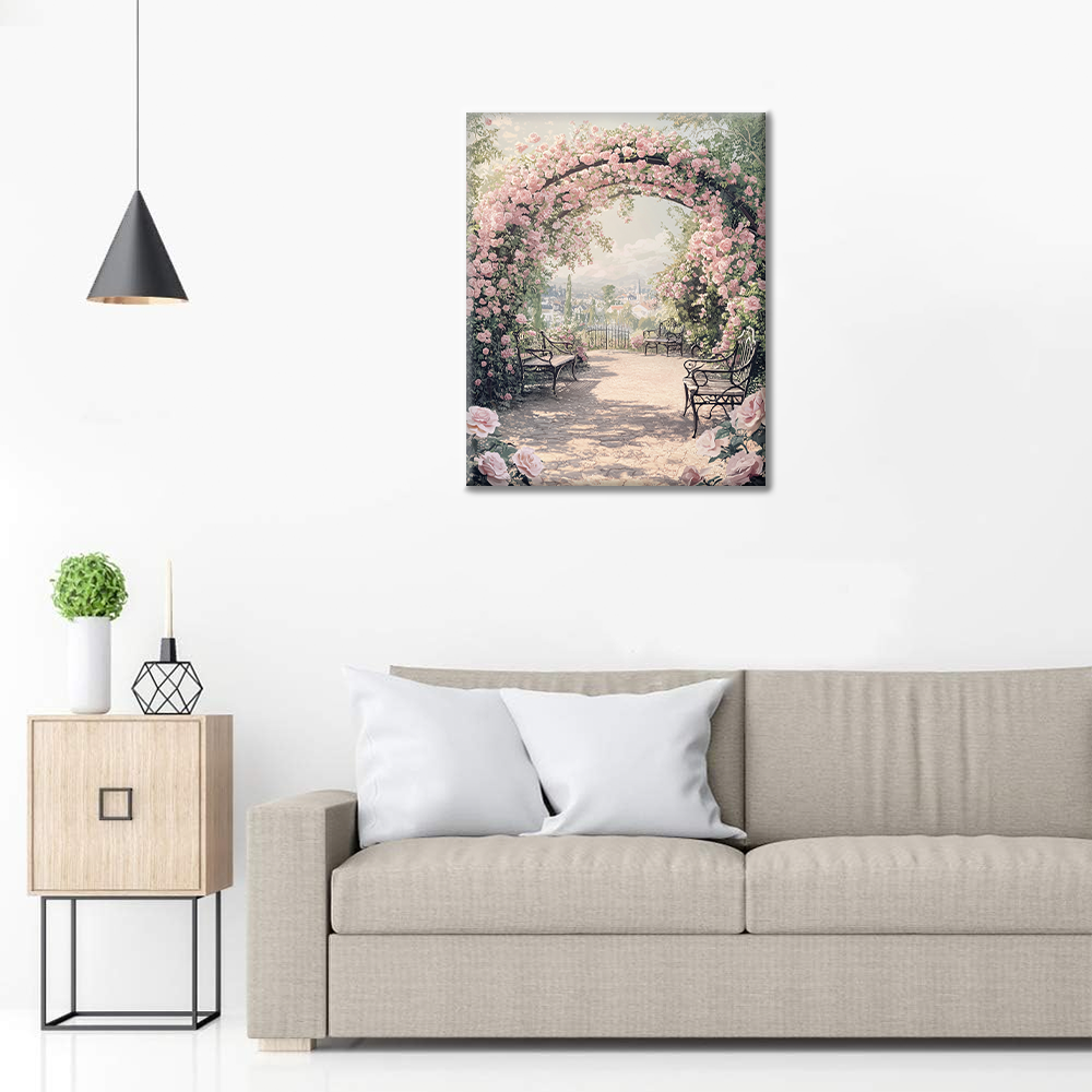 Romantic French Rose Garden - Paint by Numbers
