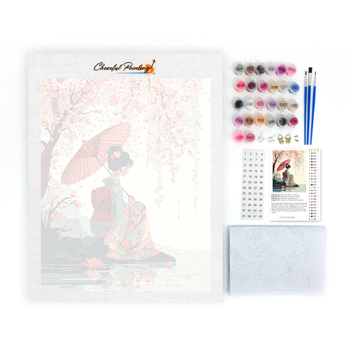 Sakura Umbrella - Paint by Numbers