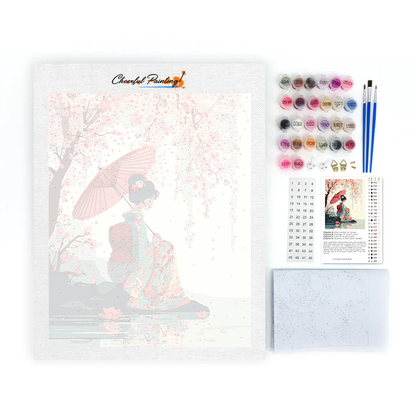 Sakura Umbrella - Paint by Numbers