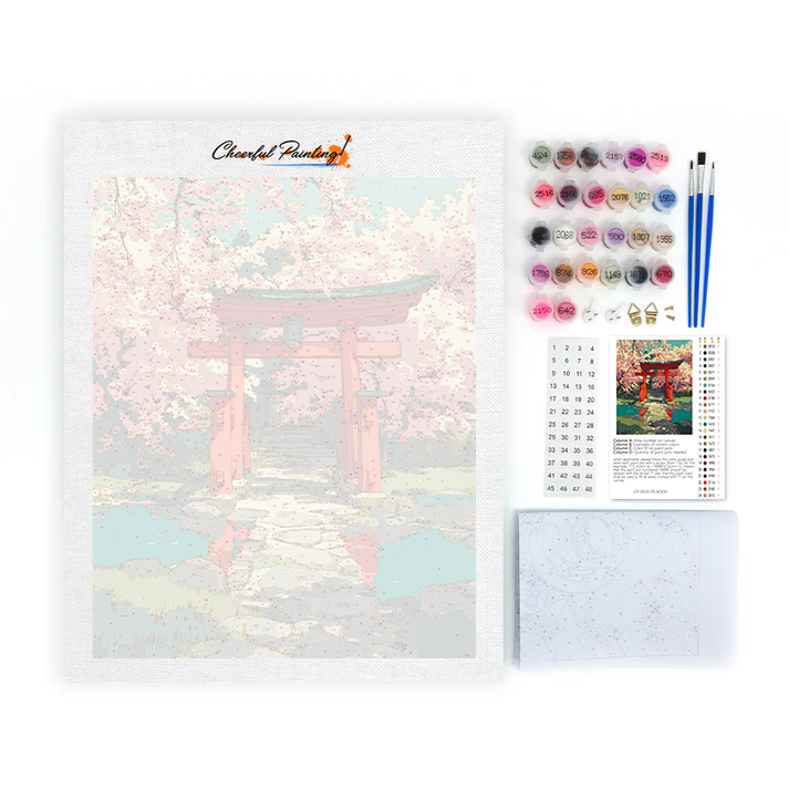 Cherry Blossom Torii - Paint by Numbers