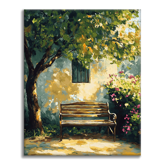 Sunlit Bench - Paint by Numbers
