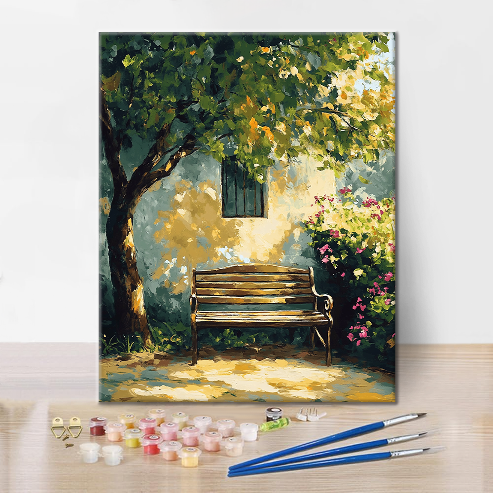 Sunlit Bench - Paint by Numbers