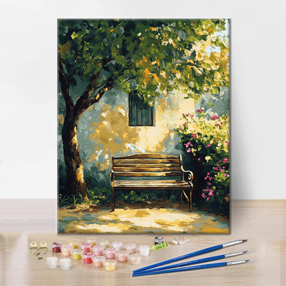 Sunlit Bench - Paint by Numbers